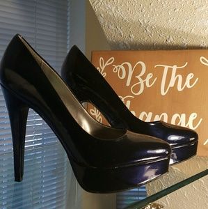 Navy Blue Patent Leather Guess Pumps